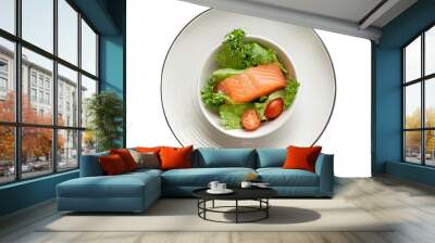 salmon steak with vegetables Wall mural