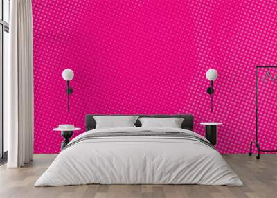 Dot pink pattern gradient texture background. Abstract illustration pop art halftone and retro style. creative design valentine concept, Wall mural