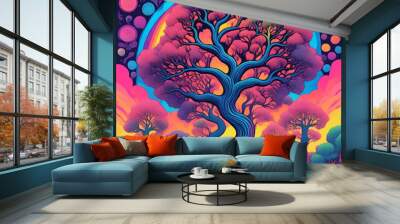 Psychedelic Tree of Life (4000 x 4000 px) 111 Wall mural