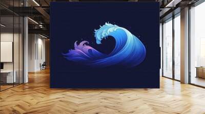 Beautiful Stylized Ocean Wave Illustration Wall mural