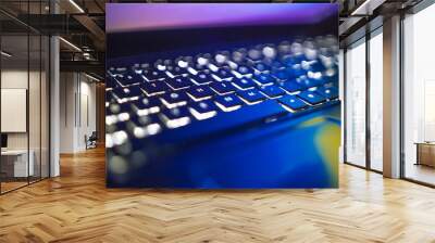 Hi tech computer keyboard backlit Wall mural