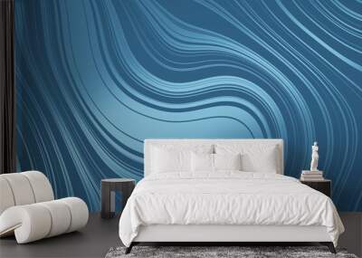 Luxury abstract fluid art, metallic background. The name of the color is steel blue Wall mural