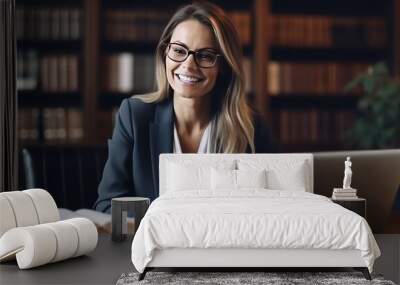 Focused on her own personal success. Cropped shot of an attractive young businesswoman working on her laptop Wall mural