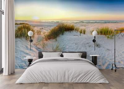 Coast dunes beach sea, panorama Wall mural