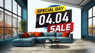 4.4 Special day sale word concept vector illustration with ribbon and 3d style for use landing page, template, ui, web, mobile app, poster, banner, flyer, background, gift card, coupon

 Wall mural