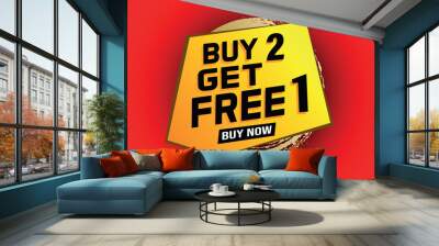 buy 2 get free 1 poster banner graphic design icon logo sign symbol social media website coupon

 Wall mural