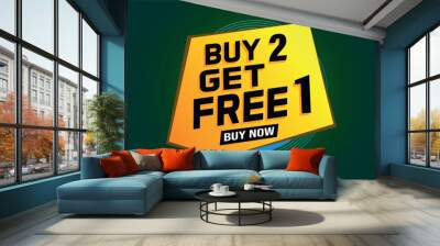 buy 2 get free 1 poster banner graphic design icon logo sign symbol social media website coupon

 Wall mural