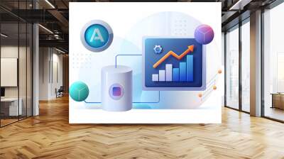 Photo Realistic as Predictive analytics and wallet concept as A predictive analytics icon paired with a wallet representing the forecasting capabilities of AI in personal finance ideal for isolated ve Wall mural