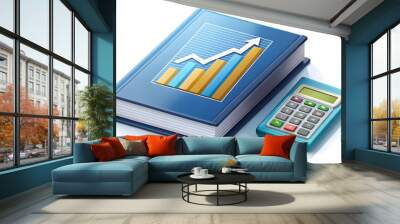 Photo Realistic as Tax code book and financial analysis concept as A tax code book paired with a financial analysis icon symbolizing the understanding of tax laws and financial implications perfect fo Wall mural