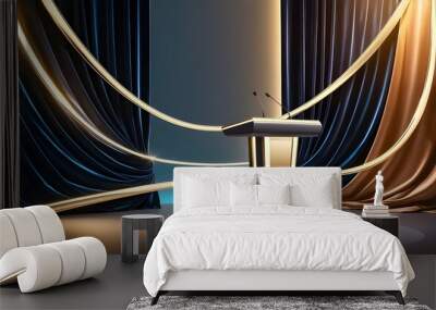 3d golden podium Wall mural