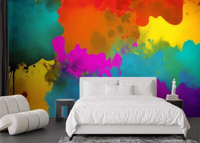 Abstract grunge art background texture with colorful paint splashes. Wall mural