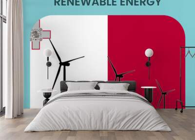 Malta renewable energy, environmental and ecological energy idea Wall mural