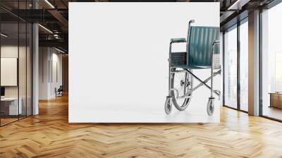 Classic Steel Wheelchair in white background Wall mural