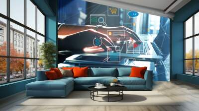 Go digital and online concepts.new trend with social network.disruption of business Wall mural