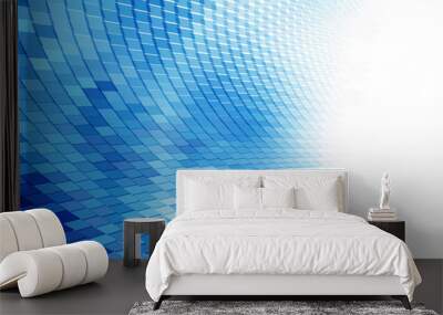 Abstract blue perspective background Wall mural