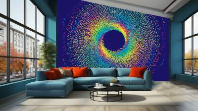 Abstract colorful dotted circles background Wall mural