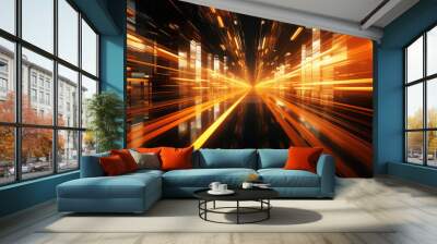 motion blur stock photo, ray tracing. created by generative AI technology. Wall mural