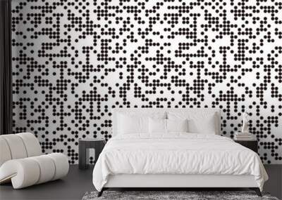 Pattern with QR code circles, dotted background. Seamlessly repeating. Wall mural