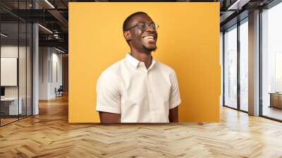 Smiling Man in White Shirt and Glasses Wall mural