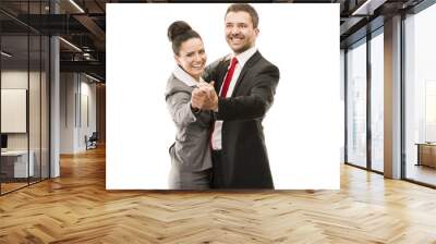 business woman and business man Wall mural