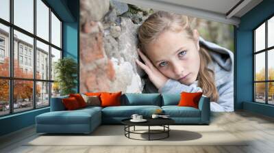 Sad child Wall mural