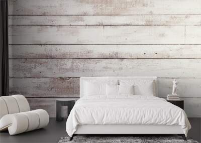 White wooden boards with texture as background Wall mural