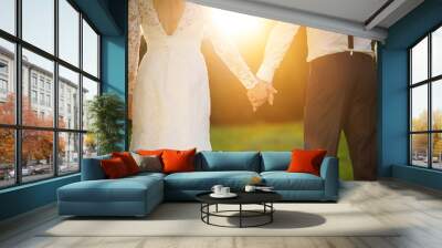 young wedding couple Wall mural