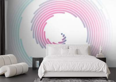 Editable stroke line spiral shape silhouette. Vector illustration image. Isolated on white background. Vortex swirl logo symbol sign. Wall mural