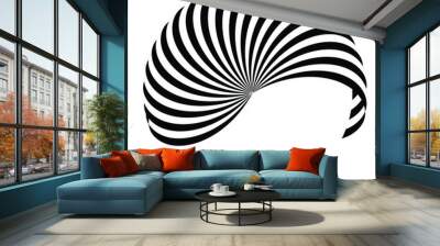 optical art abstract vector background shape wave design black and white op art  3d design, with organic effect. Wall mural