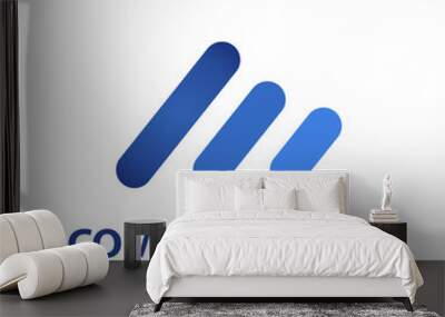 creative logo design in the form of 3 lines Wall mural