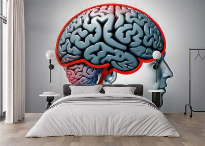 human brain thinking idea background Wall mural