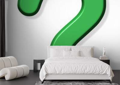 Realistic 3d green question mark. Ask Questions, Online Support center. FAQ concept Wall mural