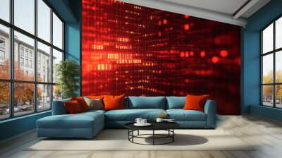 Abstract blue and red light background. Modern futuristic banner wallpaper with dynamic technology. Wall mural