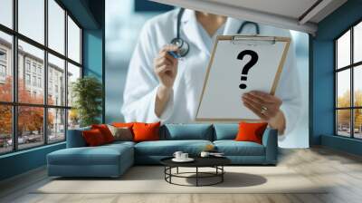 An overview of medical research diagnostics for developing new treatments. Wall mural