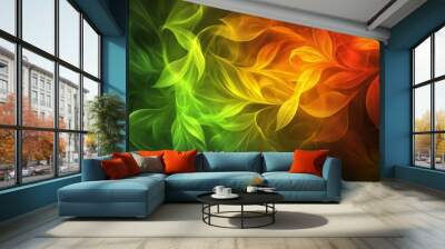 Wavy abstract background with colorful swirls Wall mural