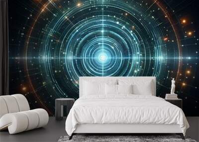 internet technology. global network connection concept. network connection background. fractal realm Wall mural