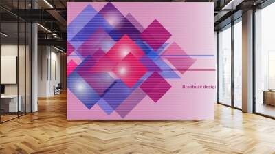 Abstract background. Bright tech geometric background made of rectangles and triangles. Corporate vector design for banner, cover, wallpaper Wall mural