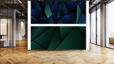 Abstract polygonal pattern. Set of two dark gradient polygonal backgrounds. Background design, cover, postcard, banner, wallpaper Wall mural