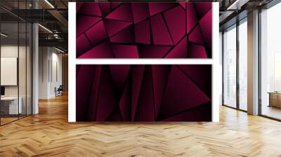 Abstract polygonal pattern. Set of two dark gradient polygonal backgrounds. Background design, cover, postcard, banner, wallpaper Wall mural