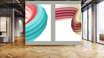 Abstract volumetric background. Cords. set of two illustrations. Toothpaste in a tube. Minimalism. Creative modern background. Cover design, wallpaper, background. eps vector. Wall mural