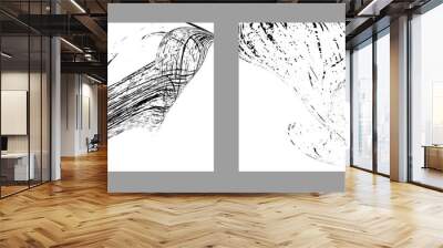 Strokes of black paint on a white background. Set of two templates. Graffiti element. Design template for the design of banners, posters, booklets, covers, magazines. EPS 10 Wall mural