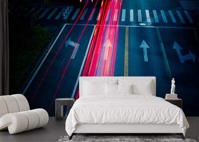 Car traffic at night. blur motion. Wall mural