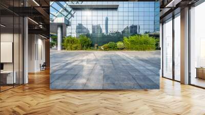 modern buildings and empty pavement in china. Wall mural