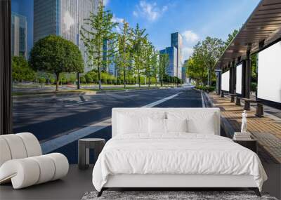 urban traffic road with cityscape in background, China. Wall mural