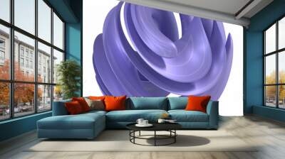 3d abstract liquid metallic blue shape Wall mural