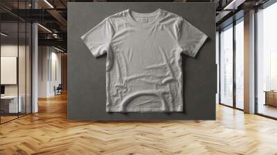 Realistic White T-Shirt Mockup On a Flat Surface Wall mural