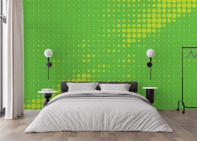 Dots halftone green color pattern gradient texture with technology digital background Wall mural