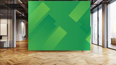 Green abstract background with geometric shapes gradient color for presentation design. Suit for business, corporate, institution, conference, party, festive, seminar, and talks Wall mural