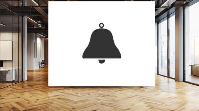 Bell. Black Icon Flat on white background Wall mural