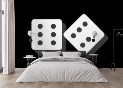 Dices icon flat Wall mural